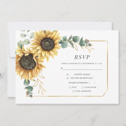 Eucalyptus Greenery Sunflower Floral RSVP