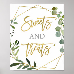 Eucalyptus Greenery sweets and treats sign
