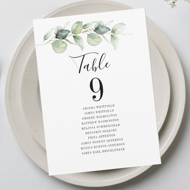 Eucalyptus Greenery Table Number 9 Wedding Seating (Eucalyptus Greenery Table Number 9 Wedding Seating)