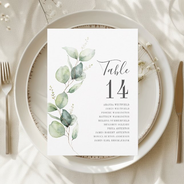 Eucalyptus Greenery Table Number Wedding Seating (Eucalyptus Greenery Table Number Wedding Seating)