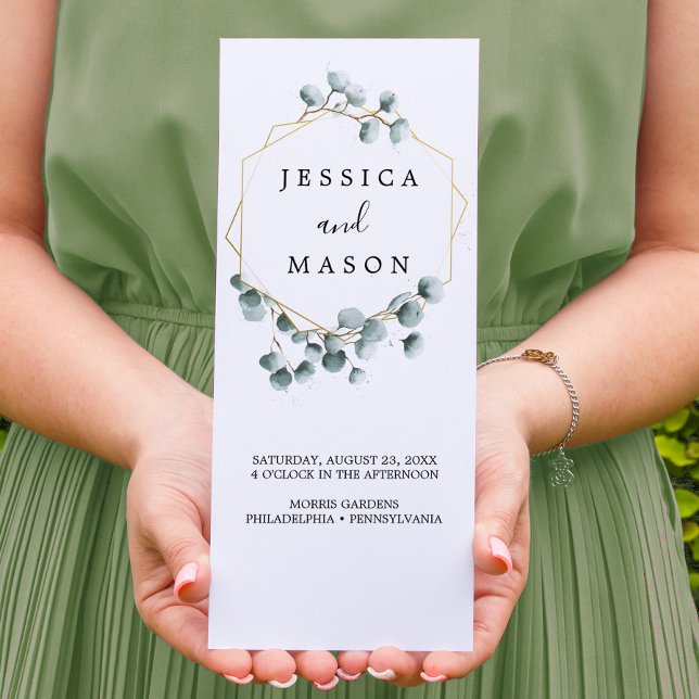 Eucalyptus Greenery Tri-Fold Wedding Program Flyer (Creator Uploaded)