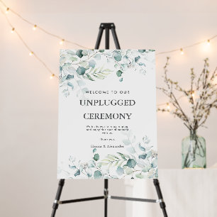 Eucalyptus Greenery Unplugged Ceremony Sign