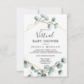 Eucalyptus Greenery Virtual Baby Shower Invitation (Front)
