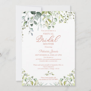 Eucalyptus Greenery Virtual Bridal Shower Invitati Invitation