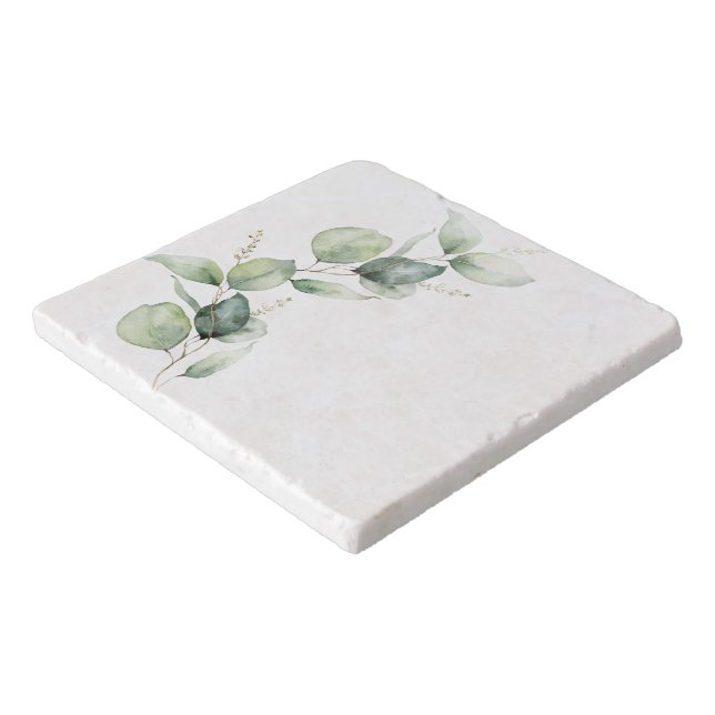 Eucalyptus Greenery Watercolor Botanical Trivet (Corner)
