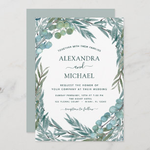 Eucalyptus Greenery Watercolor Botanical Wedding Invitation