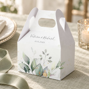 Eucalyptus Greenery Watercolor Elegant Wedding Favor Boxes