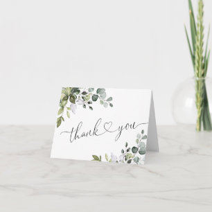 Eucalyptus Greenery Watercolor Letterpress Thank You Card