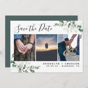 Eucalyptus Greenery Watercolor Photo Wedding Save The Date
