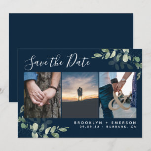 Eucalyptus Greenery Watercolor Photo Wedding Save The Date