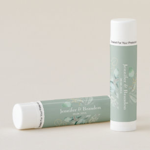 Eucalyptus Greenery Watercolor Sage Green Wedding Lip Balm