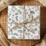Eucalyptus Greenery Watercolor sage green Wrapping Paper<br><div class="desc">Pretty eucalyptus all-over pattern. Sage green foliage with a hit of burgundy.</div>