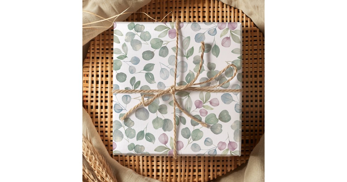 Eucalyptus Greenery Watercolor sage green Wrapping Paper | Zazzle