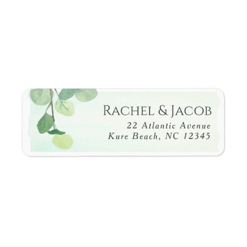 Eucalyptus Greenery Watercolor Wedding Address Label | Zazzle