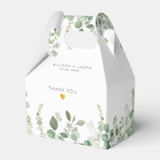eucalyptus greenery watercolor wedding favor box