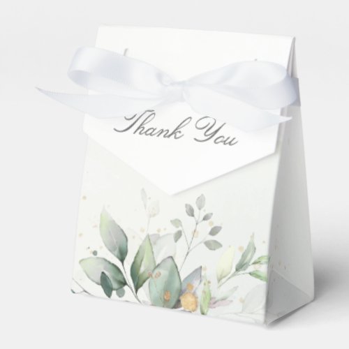 Eucalyptus Greenery Watercolor Wedding Favor Boxes