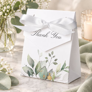 Eucalyptus Greenery Watercolor Wedding Favor Boxes