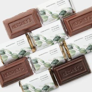 Eucalyptus Greenery Watercolor Wedding Hershey's Miniatures