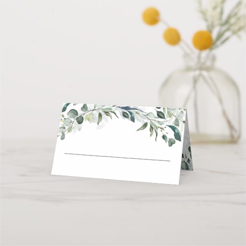 Eucalyptus Greenery Watercolor Wedding Place Card