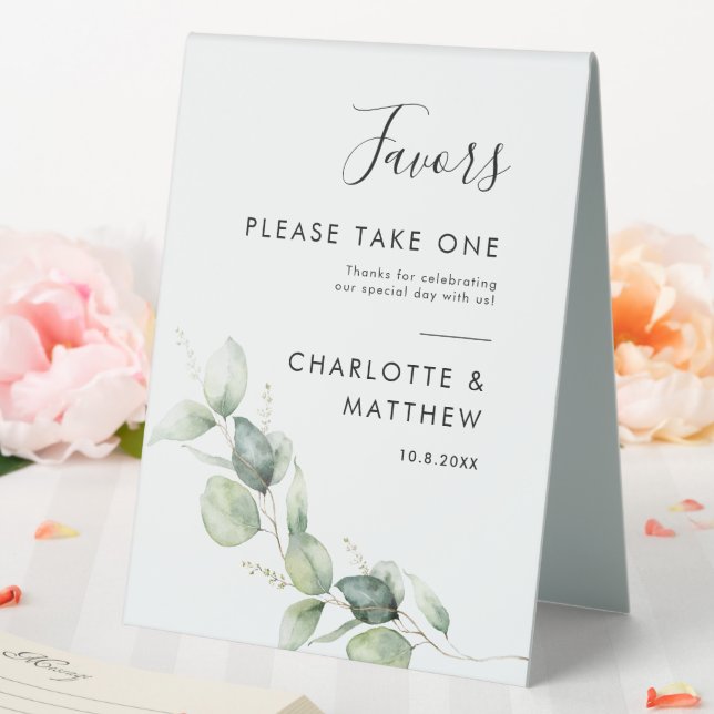 Eucalyptus Greenery Watercolor Wedding Table Tent (In SItu (Wedding))