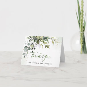 Eucalyptus Greenery Watercolor Wedding Thank You Card