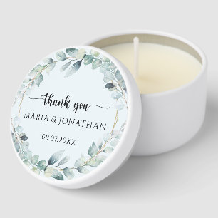 Eucalyptus Greenery Watercolor Wreath Wedding Mini Candle Favors