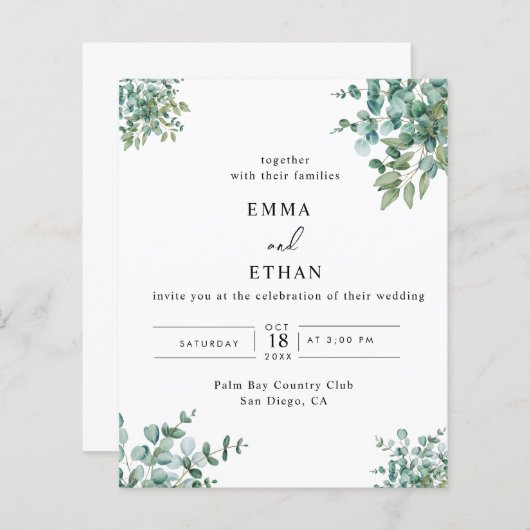 eucalyptus greenery wedding (Front/Back)