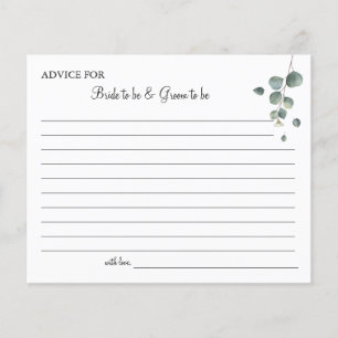 Eucalyptus greenery Wedding Advice card shower Flyer