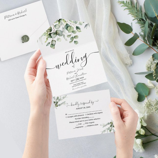 Eucalyptus Greenery Wedding  All In One Invitation (Creator Uploaded)