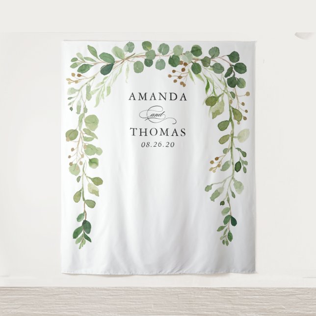 Eucalyptus Greenery Wedding Arch Backdrop (Front)