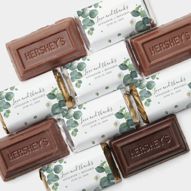 Eucalyptus Greenery Wedding Botanical Wedding Hershey's Miniatures (Assorted)