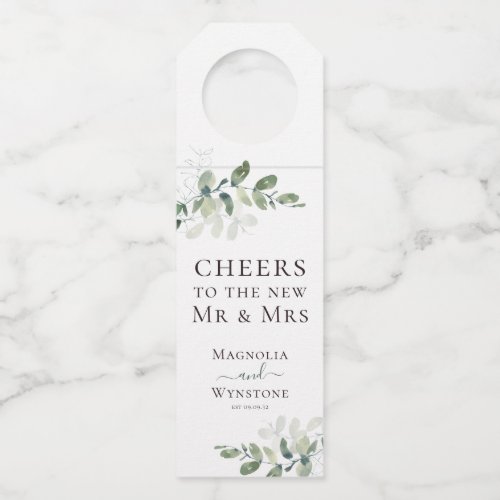 Eucalyptus Greenery Wedding  Bottle Hanger Tag