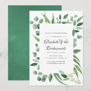 Eucalyptus Greenery Wedding Bridesmaids Luncheon Invitation