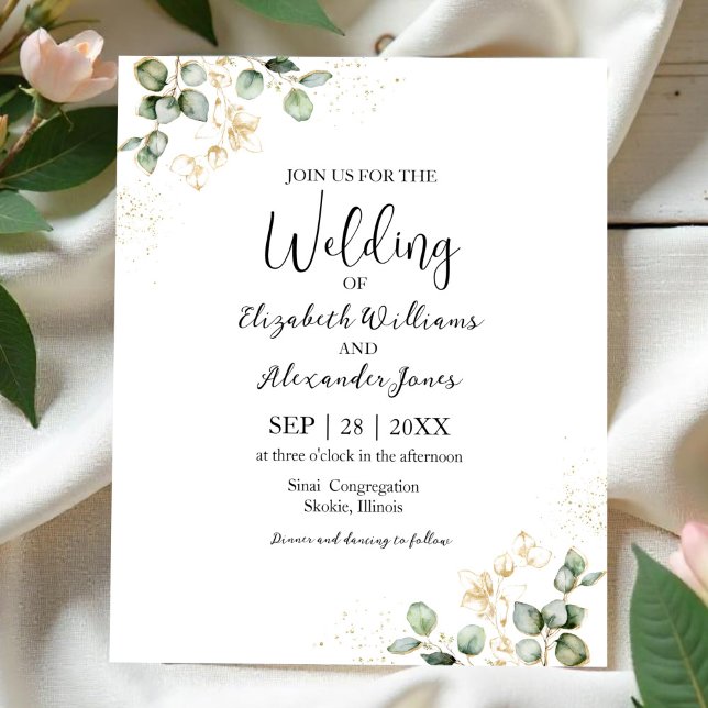 Eucalyptus Greenery Wedding Budget Invitation (Creator Uploaded)