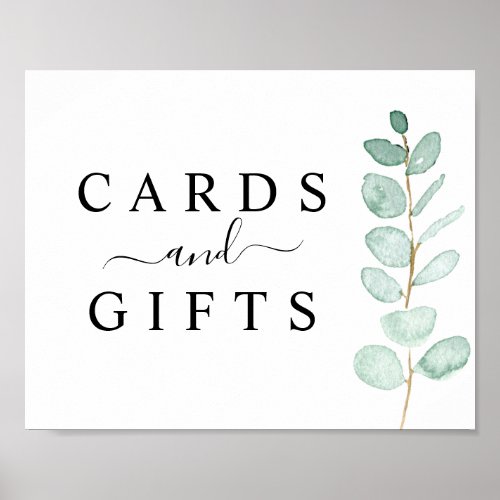 Eucalyptus Greenery Wedding Cards  Gifts Sign