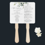 Eucalyptus Greenery Wedding Ceremony Program Hand Fan<br><div class="desc">Designed to coordinate with our Boho Greenery wedding collection,  this customizable Ceremony Program features watercolor eucalyptus branches with a classy serif font & elegant calligraphy text graphics. Matching items available.</div>