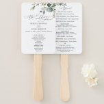 Eucalyptus Greenery Wedding Ceremony Program Hand Fan<br><div class="desc">Designed to coordinate with our Boho Greenery wedding collection,  this customizable Ceremony Program features watercolor eucalyptus branches with a classy serif font & elegant calligraphy text graphics. Matching items available.</div>