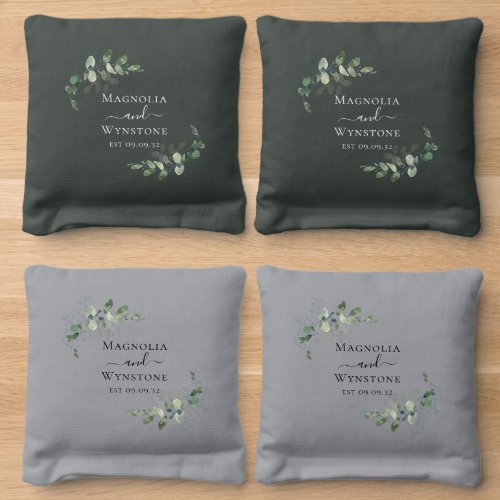 Eucalyptus Greenery Wedding  Cornhole Bags