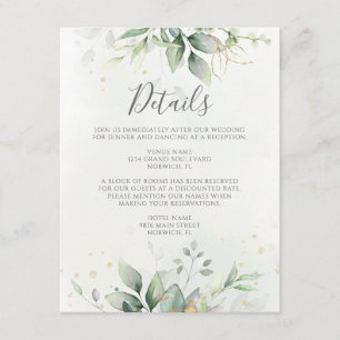 Eucalyptus Greenery Wedding Details Enclosure Card