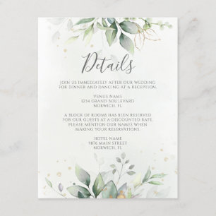 Eucalyptus Greenery Wedding Details Enclosure Card