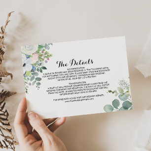 Eucalyptus Greenery Wedding Details Insert Card