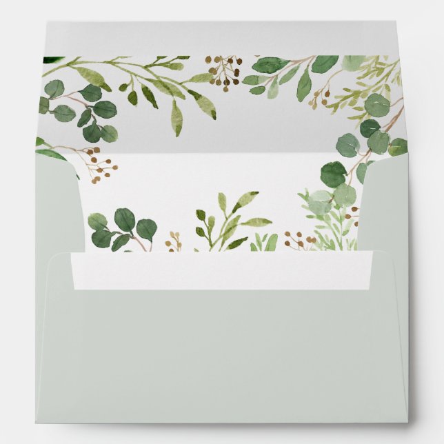 Eucalyptus Greenery Wedding Envelope (Back (Bottom))