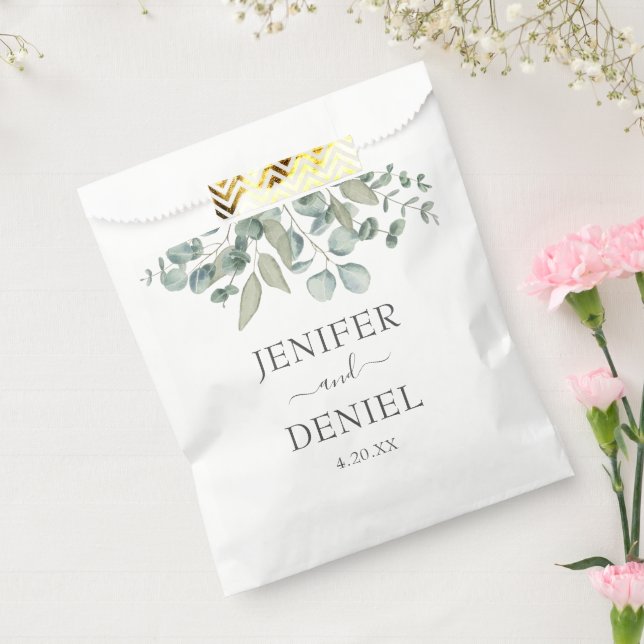 Eucalyptus Greenery Wedding Favor Bag (Sealed)