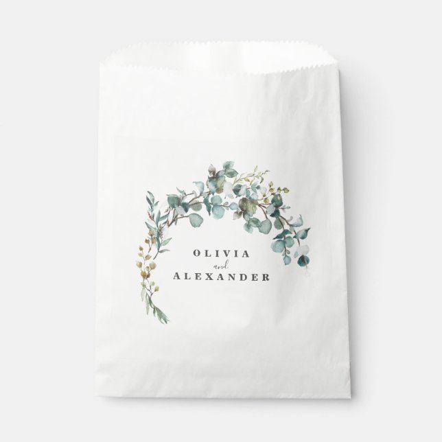 Eucalyptus Greenery Wedding Favor Bag (Front)