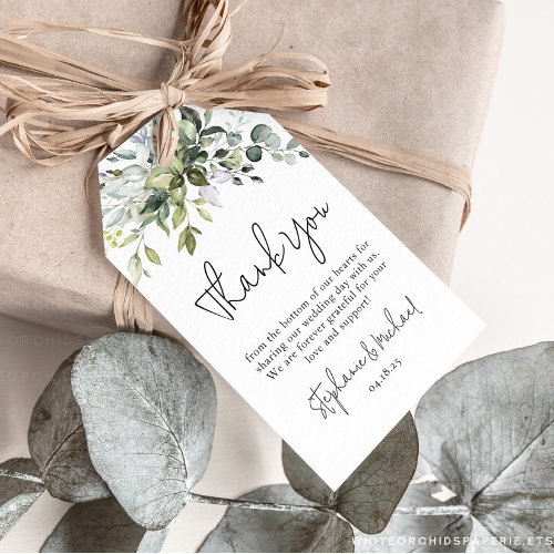 Eucalyptus Greenery Wedding Favor  Gift Tags