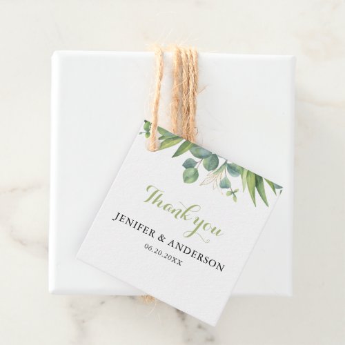 Eucalyptus Greenery Wedding favour gift ta Favor Tags