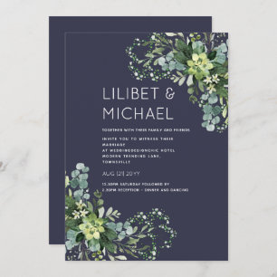 Eucalyptus Greenery Wedding Foliage Babys Breath Invitation