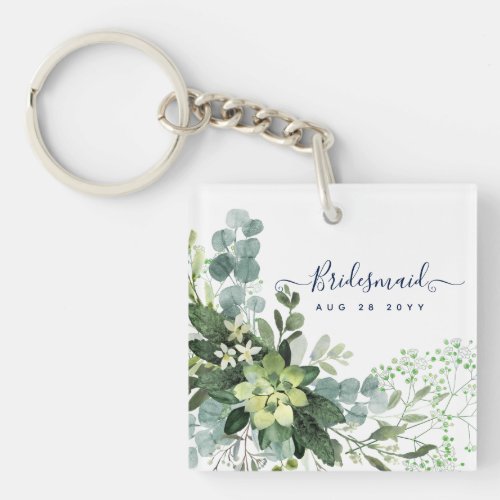 Eucalyptus Greenery Wedding Foliage Babys Breath Keychain