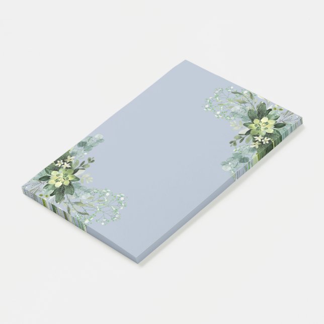 Eucalyptus Greenery Wedding Foliage Babys Breath Post-it Notes (Angled)