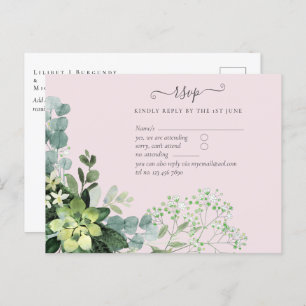 Eucalyptus Greenery Wedding Foliage Babys Breath Postcard